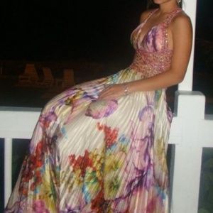 Jovani Prom Colorful Floral Dress